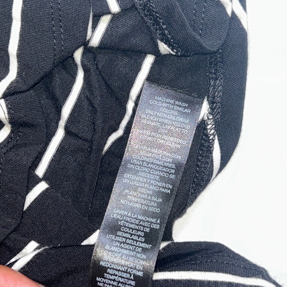 White House Black Market Striped Tunic Top Slit Sleeve Double Black/White Small - Picture 9 of 14